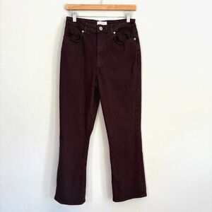 La Ligne Jeans Women Size 28 Dark Burgundy High Rise Straight